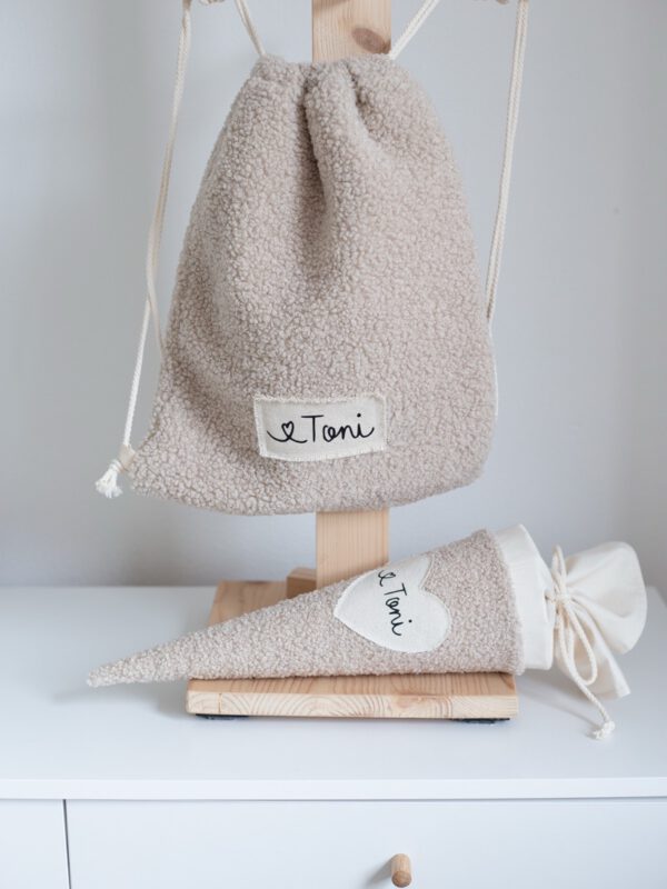 Turnbeutel Teddystoff personalisiert